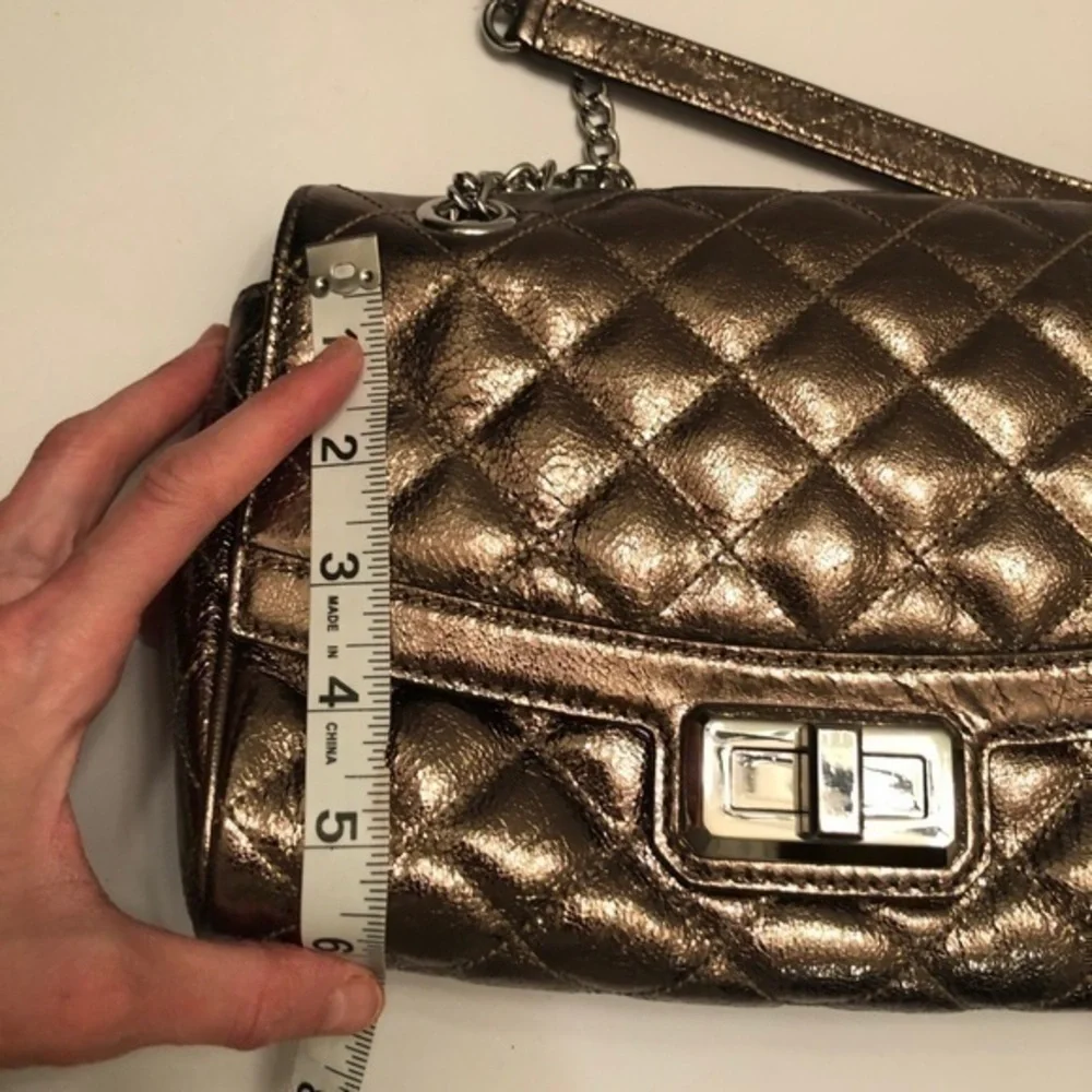 Michael kors metallic bronze quilted bag